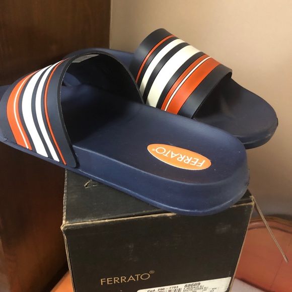 New Men’s Ferrato Sandals Size 8 NAVY BLUE SANDAL 2907703 - Picture 3 of 8